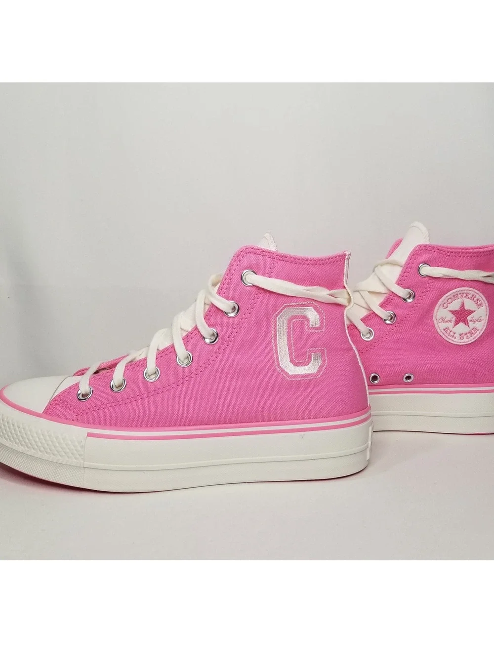 Converse Women's CTAS Lift Platform Retro Varsity Size 8.5 Pink A07141C NWT - Picture 1 of 8